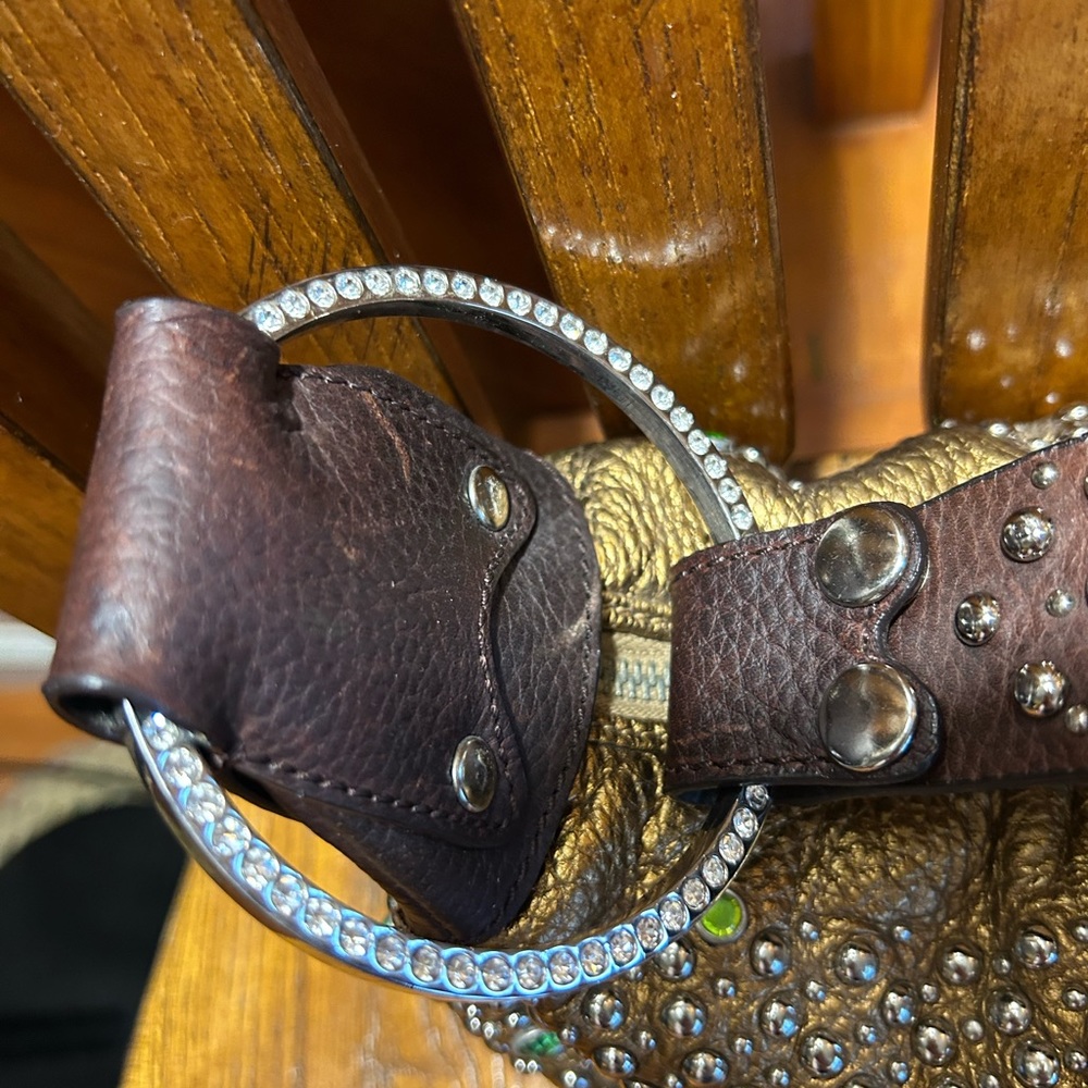 Cole Haan G Series Bronze Leather Studded Handbag/Wristlet Like New!! - Picture 6 of 13